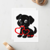 Carte De Correspondance Saint-Valentin Labrador Retriever (Devant/Arrière en situation)
