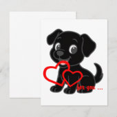 Carte De Correspondance Saint-Valentin Labrador Retriever (Devant / Derrière)