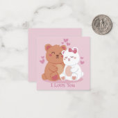Carte De Correspondance Saint-Valentin mignon (Devant/Arrière en situation)