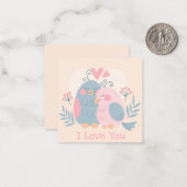 Carte De Correspondance Saint-Valentin mignon (Devant/Arrière en situation)