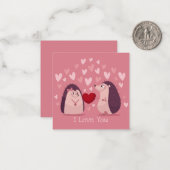 Carte De Correspondance Saint-Valentin mignon (Devant/Arrière en situation)