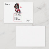 Carte De Correspondance Saint-Valentin personnalisable pour Springer Spani (Devant / Derrière)