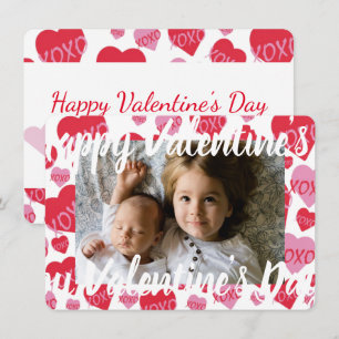 Carte De Correspondance Saint-Valentin Petits Amours Rose Rouge XOXO Cœurs