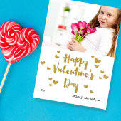 Carte De Correspondance Saint Valentin Photo Glittery Gold Classroom