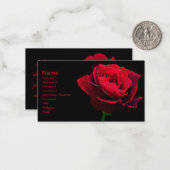 Carte De Correspondance Saint Valentin Rose rouge (Devant/Arrière en situation)