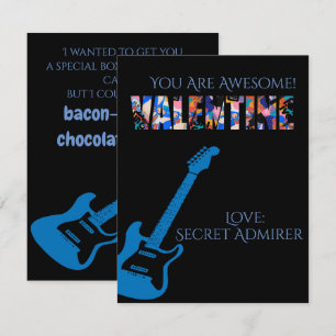 Carte De Correspondance Saint-Valentin Tu Dechires Guitare Rouge Enfants S