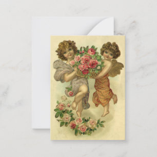 Carte De Correspondance Saint Valentin victorienne vintage, Angels Rose