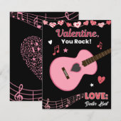 Carte De Correspondance Saint Valentin Vous Déchirez Guitare Enfants Class (Devant / Derrière)