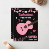 Carte De Correspondance Saint Valentin Vous Déchirez Guitare Enfants de la (Devant/Arrière en situation)
