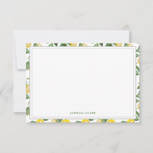 Carte De Correspondance Saison du citron | (Devant)