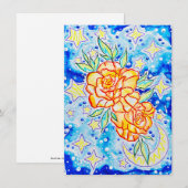 Carte De Correspondance Salutation de roses (Devant / Derrière)