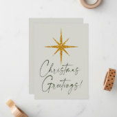 Carte De Correspondance Salutations de Noël ! | Gold Parties scintillant S (Devant/Arrière en situation)