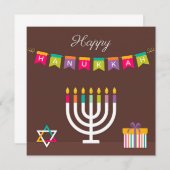Carte De Correspondance Salutations Hanoukka (Devant / Derrière)