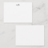Carte De Correspondance Salutations minimales Hello (Devant / Derrière)