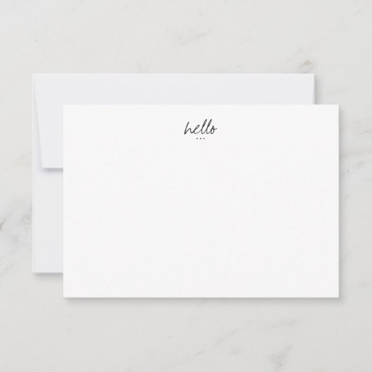 Carte De Correspondance Salutations minimales Hello (Devant)