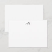 Carte De Correspondance Salutations minimales Hello (Devant / Derrière)