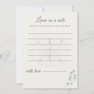 Carte De Correspondance Sand Dollar Wedding Message Cards |