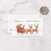 Carte De Correspondance Santa Reindeers Christmas  (Devant/Arrière en situation)