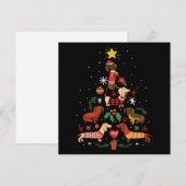 Carte De Correspondance Sapin de Noël drôle teckel (Devant / Derrière)