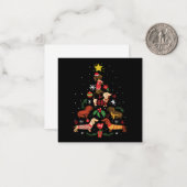 Carte De Correspondance Sapin de Noël drôle teckel (Devant/Arrière en situation)