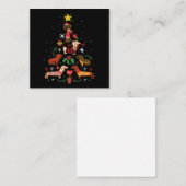 Carte De Correspondance Sapin de Noël drôle teckel (Devant / Derrière)