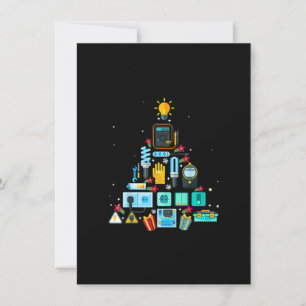 Carte De Correspondance Sapin de Noël Électricien Drôle