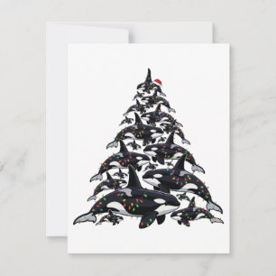 Carte De Correspondance Sapin de Noël orque pour l'amour de l'océan et de