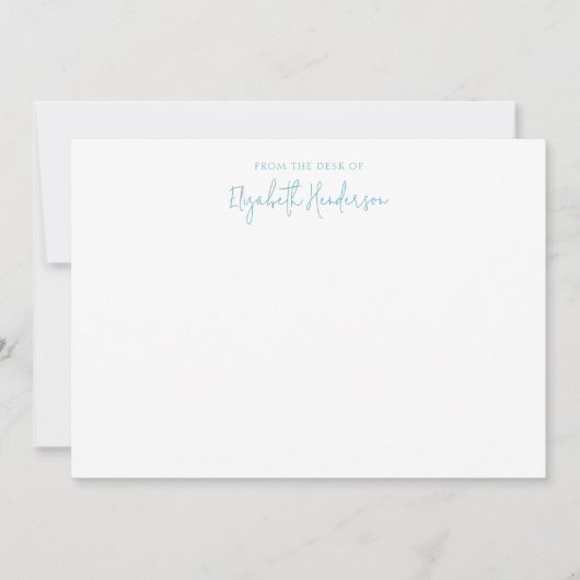 Carte De Correspondance Sapphire Chic Script bleu (Devant)