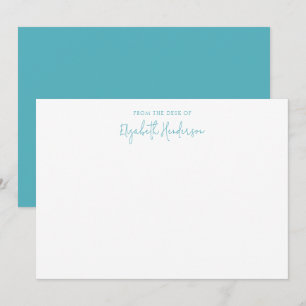 Carte De Correspondance Sapphire Chic Script bleu