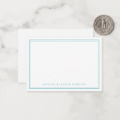 Carte De Correspondance Sapphire double bordure classique bleu (Devant/Arrière en situation)