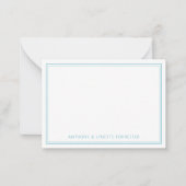 Carte De Correspondance Sapphire double bordure classique bleu (Devant)