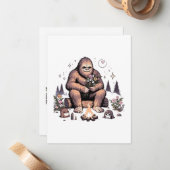 Carte De Correspondance Sasquatch tenant des fleurs (Devant/Arrière en situation)