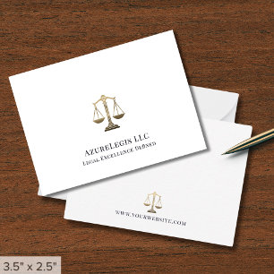 Carte De Correspondance Scales or de luxe simples de la justice