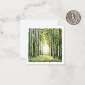 Carte De Correspondance Scène d'aquarelle de forêt enchantée (Devant/Arrière en situation)