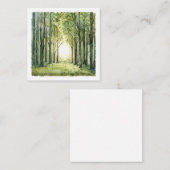 Carte De Correspondance Scène d'aquarelle de forêt enchantée (Devant / Derrière)