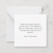 Carte De Correspondance Scène de Noël festive dans le désert (Devant)