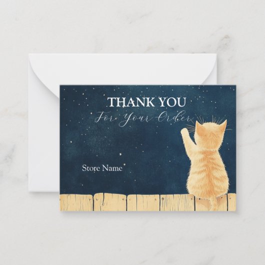 Carte De Correspondance Scène D'Un Merci De Chat (Devant)