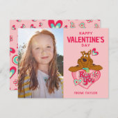 Carte De Correspondance Scooby Doo t'aime pour la Saint-Valentin (Devant / Derrière)