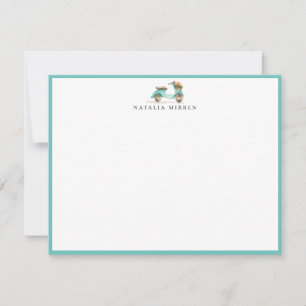 Carte De Correspondance Scooter floral aquarelle