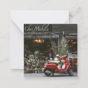 Carte De Correspondance Scooter moteur rouge vintage