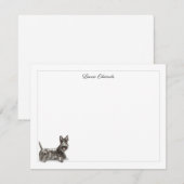 Carte De Correspondance Scottish Terrier Gray Border Personalized (Devant / Derrière)