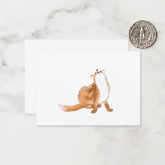Carte De Correspondance Scratching fox (Devant/Arrière en situation)