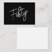 Carte De Correspondance Script 50e anniversaire Noir (Devant / Derrière)