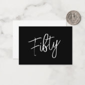 Carte De Correspondance Script 50e anniversaire Noir (Devant/Arrière en situation)