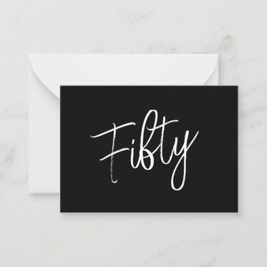Carte De Correspondance Script 50e anniversaire Noir (Devant)