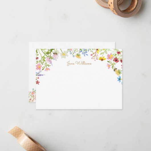 Carte De Correspondance Script d'abeille fleur sauvage personnalisé (Devant/Arrière en situation)