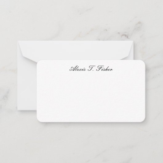 Carte De Correspondance Script de calligraphie classique Simple Blanc (Devant)