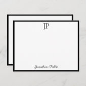 Carte De Correspondance Script de calligraphie classique Texte Monogramme (Devant / Derrière)