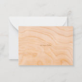 Carte De Correspondance Script de calligraphie en bois rustique sur (Dos)