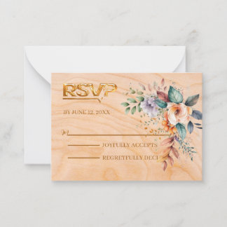 Carte De Correspondance Script de calligraphie en bois rustique sur